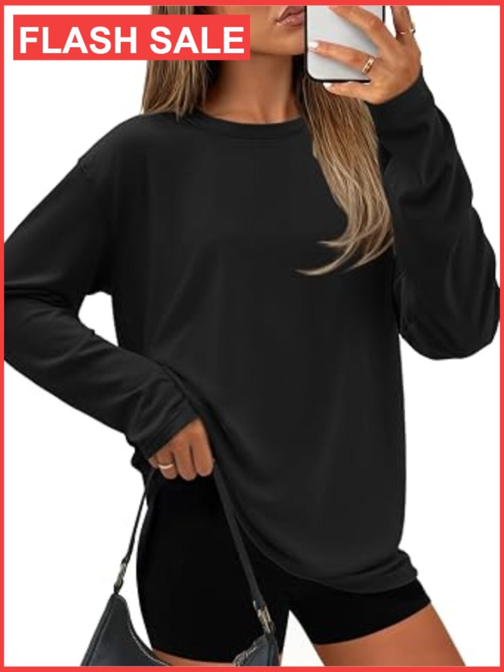 Oversized Long Sleeve Women's Casual Tee | Crewneck, Loose Fit